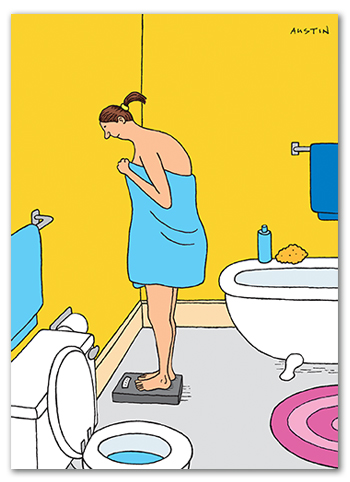 BD267 Throw the Bathroom Scale funny birthday card